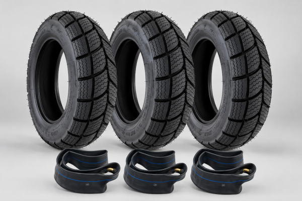 3x Kenda K701 Winterreifen 100/90-10 + Schläuche für Piaggio Ape 50 TM
