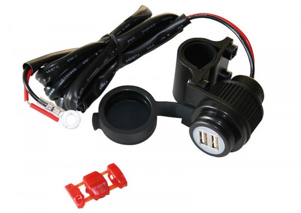 2-fach USB Ladegerät Handy Navi Steckdose für Roller & Motorrad Batterie, Elektrikzubehör, Elektrik, Verschleissteile