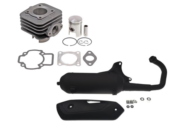 Zylinder 50ccm mit Auspuff Set für Piaggio Fly NRG TPH Zip