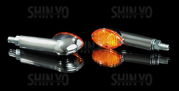 SHIN YO Mini Blinker Satz Set CATEYE Chrom E-Geprüft