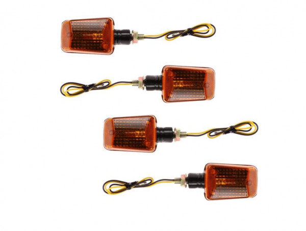 Blinker Set Schwarz Orange Klein 12V E-geprüft für Motorrad Roller 4 Stück