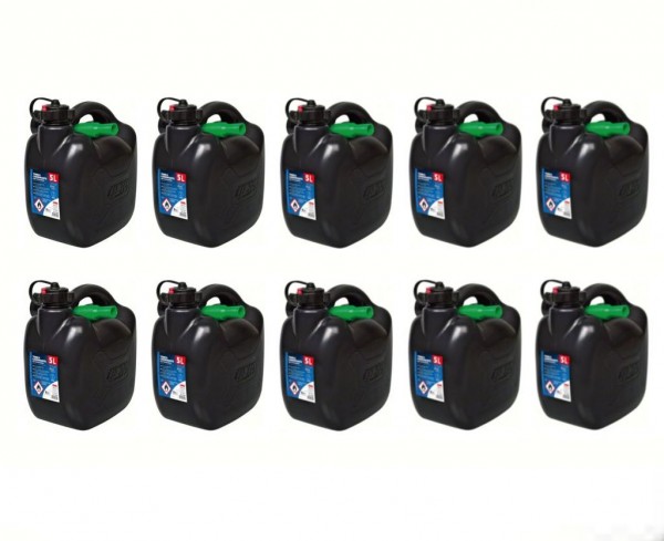 10er Set Benzinkanister 5L schwarz UN-Zulassung