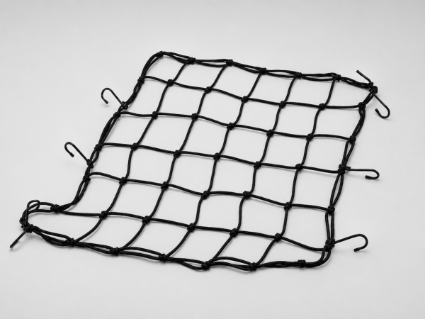 Gepäcknetz 42x42cm Schwarz mit 6 Haken