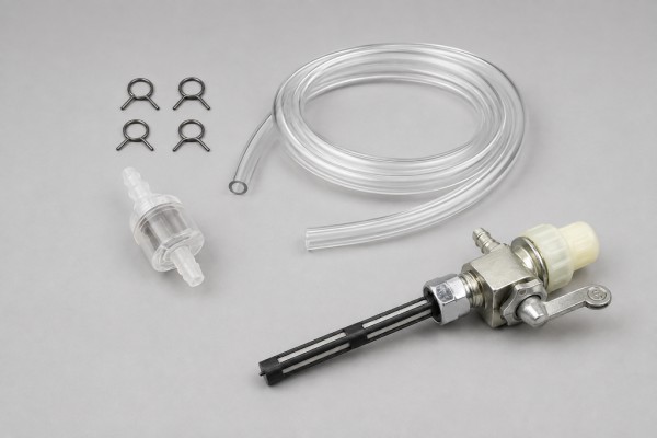 Benzinhahn M12 x 1 Set mit Benzinfilter und Benzinschlauch für Zündapp Hercules Kreidler