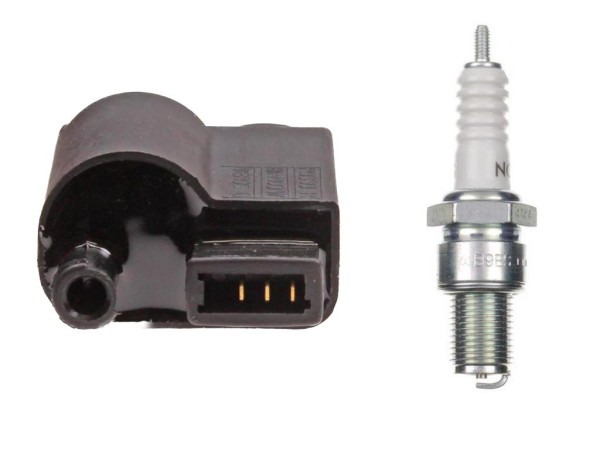 Zündspule / CDI + Zündkerze Set passend für Piaggio NRG MC2 MC3 Sfera NSL Zip