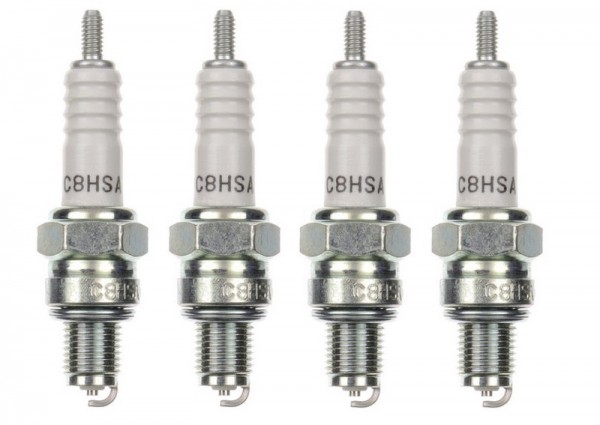 4x Zündkerze C8HSA Zündkerzen Set 4 Stück für Motorrad / Roller / Scooter