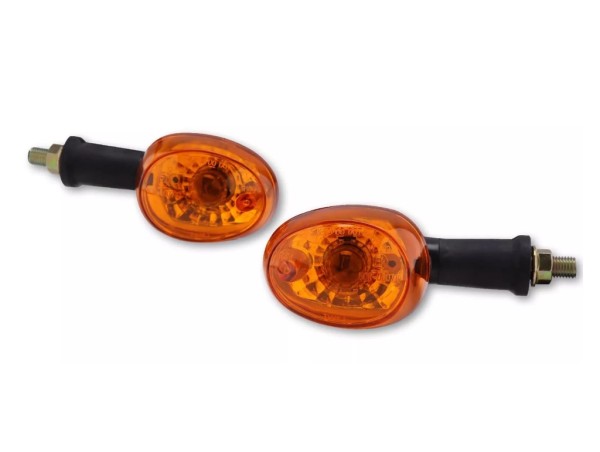 Blinker Set oval schwarz E-geprüft 12V für Roller Scooter Motorroller