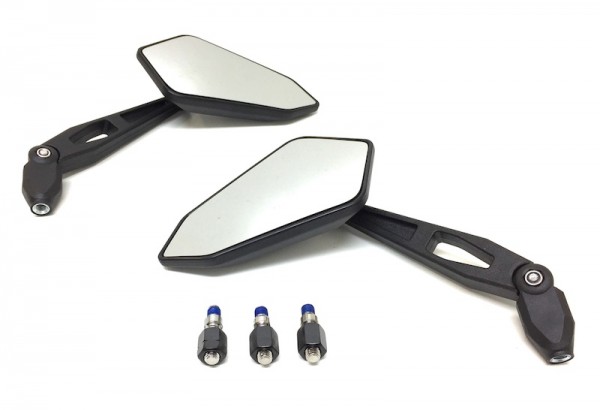 Paar Rückspiegel Set Satz Spiegel BOOSTER Schwarz für Yamaha Motorrad Roller M8