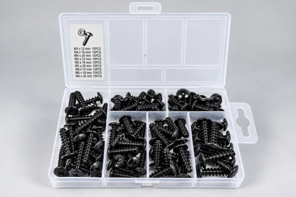 100x Verkleidungsschrauben M4 M5 schwarz für Roller Moped Motorrad