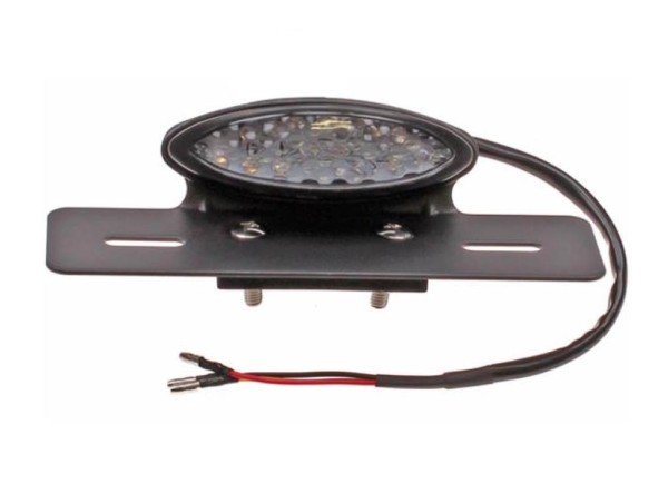 Universal 12V LED Rücklicht Oval + Kennzeichenhalterung E-Geprüft für Motorrad
