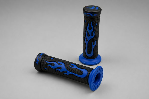 Lenkergriffe Flame schwarz-blau für Roller und Motorrad