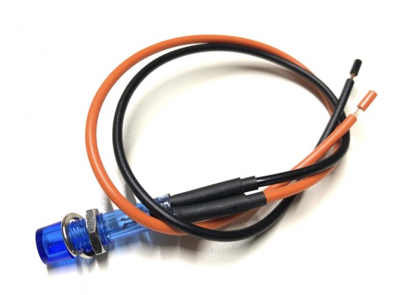 12V Kontrollleuchte Blau mit Kabel 8mm Gewinde für Zündapp Hercules Kreidler