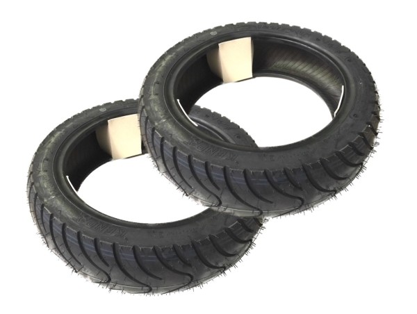 Reifen Satz Kenda K413 90/90-10 für Piaggio Sfera 50 80 NSL Roller 4PR 50J TL