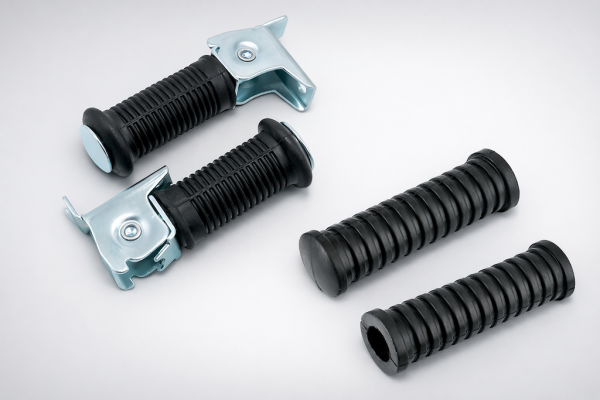 Fußrastengummi + Beifahrerrasten Set Simson S50 S51 S84 Schwalbe schwarz 115mm