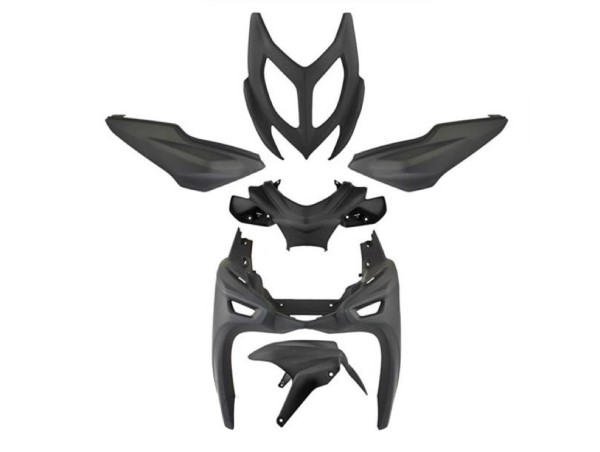Verkleidungsset Schwarz Matt für Yamaha Aerox & MBK Nitro 50 ab 2013