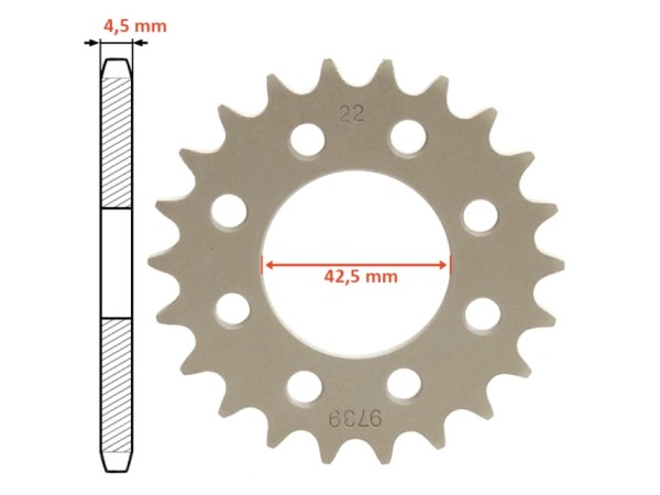 Kettenrad 22 Zähne 22Z 22 er Ritzel für Tomos A35 A 35