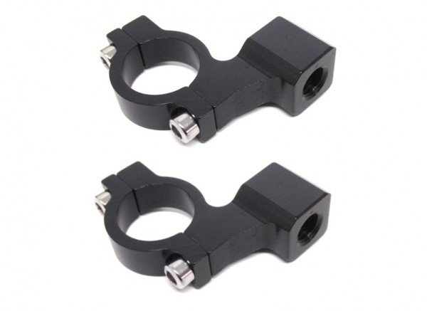 2er Set Spiegelhalter CNC M10 schwarz für Roller und Motorrad