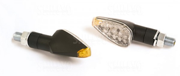 SHIN YO LED Blinker Satz Set PEAK E-geprüft Schwarz kurzer Stiel