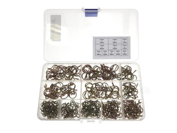 270-teiliges Benzinschlauch Klemmen Set in 10 Größen für Roller und Mofa