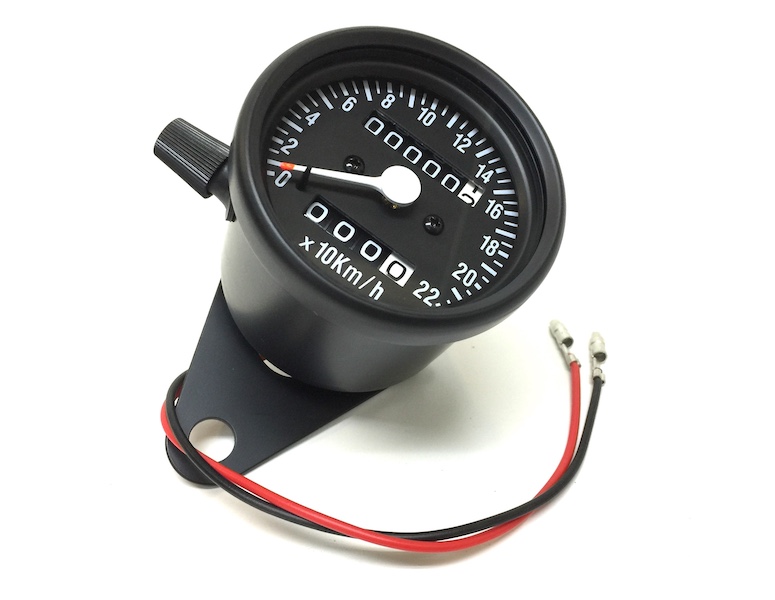 READCLY-Motorrad-Tachometer, 1 Stück Kunststoff und Metall Universal 60 mm  Motorrad-Kilometerzähler mit Anzeige Schwarz