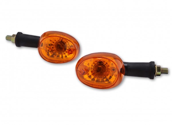 Blinker Satz Set Paar, oval, schwarz E-Geprüft